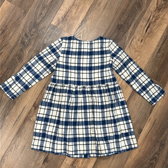 Hanna Anderson 100% cotton Flannel style plaid Dress blue/blk size 120cm/us 6-7 - Picture 6 of 12
